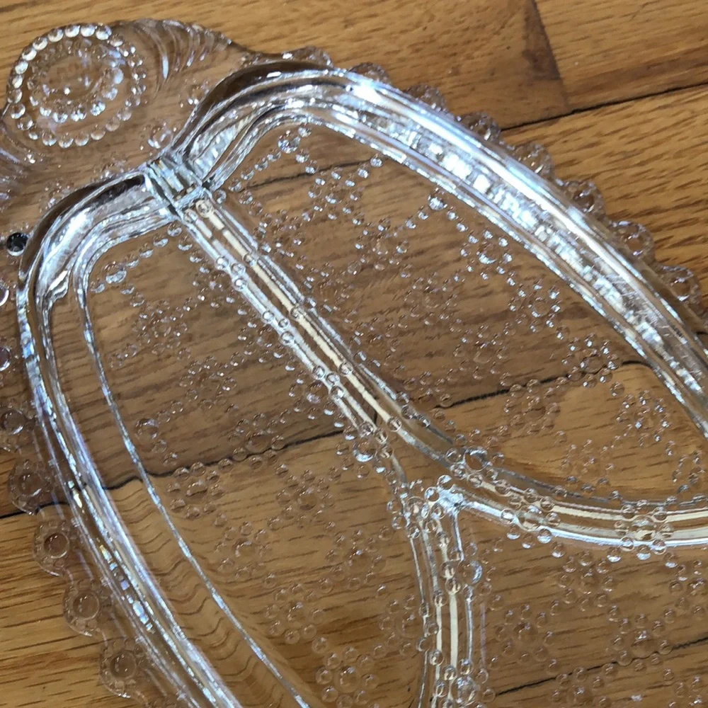 Vintage Glass Jewelry tray/Relish dish